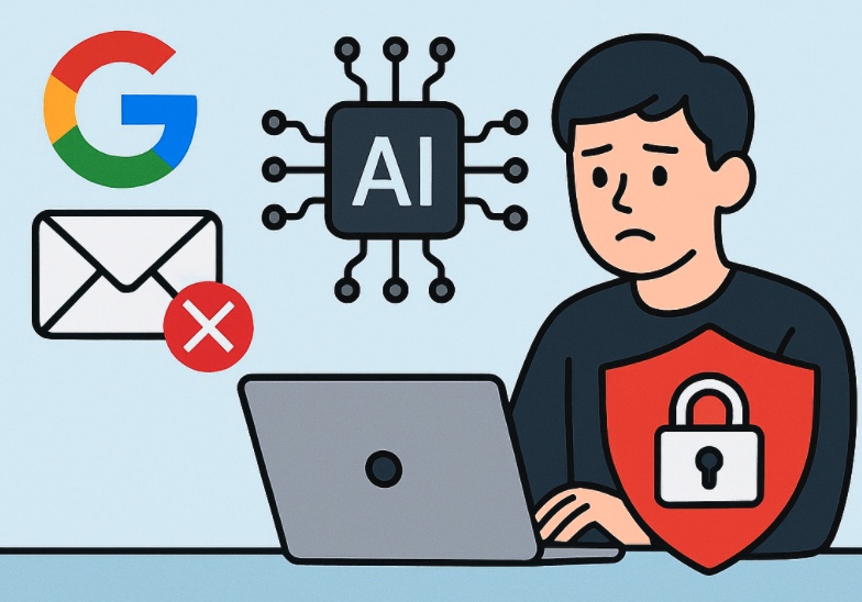 Interfejs Gmaila z widocznymi opcjami AI Google Gemini